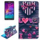 For Galaxy Note 4 Heart Magnetic Case with Holder, Wallet & Card Slots