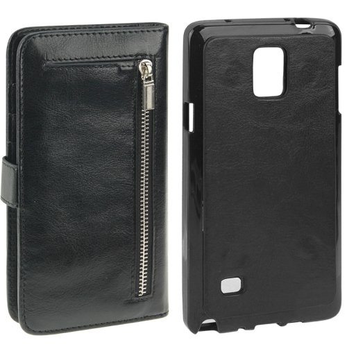 For Galaxy Note 4 Black Separable Crazy Horse Wallet Style Flip Leather Case
