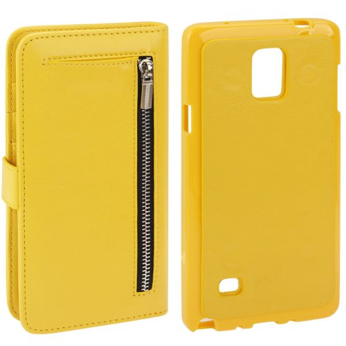 For Galaxy Note 4 Yellow Separable Crazy Horse Wallet Style Flip Leather Case