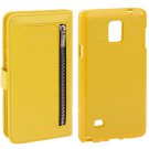 For Galaxy Note 4 Yellow Separable Crazy Horse Wallet Style Flip Leather Case