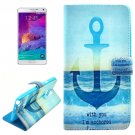 For Galaxy Note 4 Cross Anchor Leather Case with Holder, Card Slots & Wallet