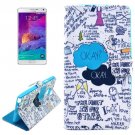 For Galaxy Note 4 Cross Scrawl Leather Case with Holder, Card Slots & Wallet