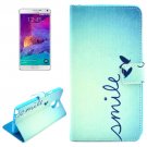 For Galaxy Note 4 Cross Smile Leather Case with Holder, Card Slots & Wallet