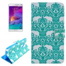 For Galaxy Note 4 Cross Elephant Leather Case with Holder, Card Slots & Wallet