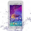 For Galaxy Note 4 White IP68 Waterproof Protective Case with Lanyard