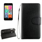 For Lumia 530 Black Litchi Flip Leather Case with Holder, Card Slots & Wallet