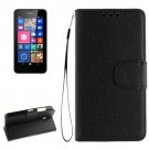 For Lumia 630/35 Black Litchi Flip Leather Case with Holder, Card Slots & Wallet