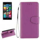 For Lumia 830 Purple Litchi Flip Leather Case with Holder, Card Slots & Wallet
