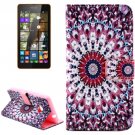 For Lumia 535 Peacock Pattern Leather Case with Holder, Card Slots & Wallet