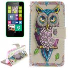 For Lumia 630 Owl Pattern Leather Case with Holder, Card Slots & Wallet