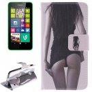For Lumia 630 Sexy Pattern Leather Case with Holder, Card Slots & Wallet