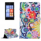 For Lumia 720 Flower Pattern Leather Case with Holder, Card Slots & Wallet