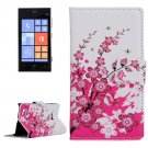 For Lumia 720 Blossom Pattern Leather Case with Holder, Card Slots & Wallet
