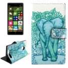 For Lumia 830 Elephant Pattern Cross Leather Case with Holder & Card Slots