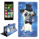 For Lumia 830 Dog Pattern Cross Leather Case with Holder & Card Slots