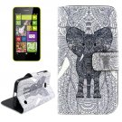 For Lumia 630 Elephant Pattern Cross Leather Case with Holder & Card Slots