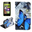 For Lumia 630 Butterfly Pattern Cross Leather Case with Holder & Card Slots