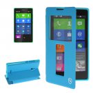 For Lumia XL Blue Flip Leather Case with Call Display ID & Holder