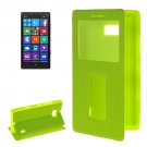 For Lumia 930 Green Flip Leather Case with Call Display ID & Holder