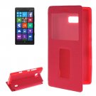 For Lumia 930 Magenta Flip Leather Case with Call Display ID & Holder