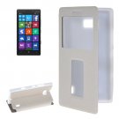 For Lumia 930 White Flip Leather Case with Call Display ID & Holder