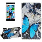 For Lumia 830 Butterfly Pattern Leather Case with Holder, Card Slots & Wallet