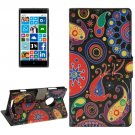 For Lumia 830 Acaleph Pattern Leather Case with Holder, Card Slots & Wallet