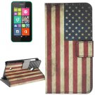 For Lumia 530 US Flag Pattern Leather Case with Holder, Card Slots & Wallet