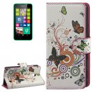 For Lumia 630 Butterfly Pattern Flip Leather Case with Holder & Card Slots