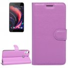 For HTC Desire Purple Litchi Leather Case with Holder & Card Slots & Wallet