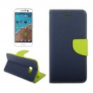 For HTC 10/One M10 Dark Blue Cross Leather Case with Holder, Card Slots & Wallet