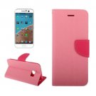 For HTC 10/One M10 Pink Cross Leather Case with Holder, Card Slots & Wallet