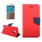 For HTC 10/One M10 Red Cross Leather Case with Holder, Card Slots & Wallet