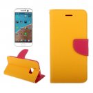 For HTC 10/One M10 Yellow Cross Leather Case with Holder, Card Slots & Wallet