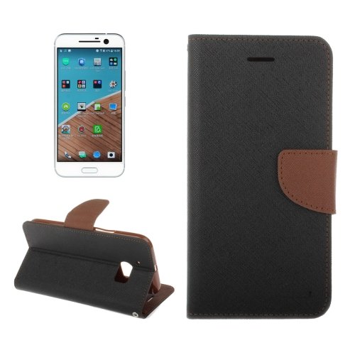 For HTC 10/One M10 Brown Cross Leather Case with Holder, Card Slots & Wallet
