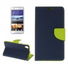For HTC Desire 830 Dark Blue Cross Leather Case with Holder, Card Slots & Wallet