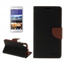 For HTC Desire 830 Brown Cross Leather Case with Holder, Card Slots & Wallet