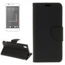 For HTC Desire 825 Black Cross Leather Case with Holder, Card Slots & Wallet