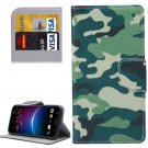 For HTC M10 Camouflage Pattern Leather Case with Holder, Card Slots & Wallet