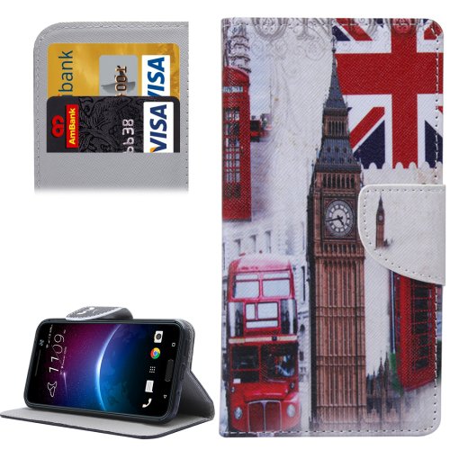 For HTC M10 Big Ben Pattern Leather Case with Holder, Card Slots & Wallet