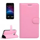 For HTC 10 Pink Litchi Flip Leather Case with Holder, Card Slots & Wallet