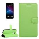 For HTC 10 Green Litchi Flip Leather Case with Holder, Card Slots & Wallet