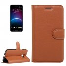 For HTC 10 Brown Litchi Flip Leather Case with Holder, Card Slots & Wallet