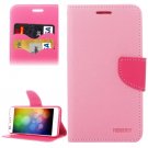 For HTC Desire 530 Pink Cross Leather Case with Holder, Card Slots & Wallet