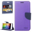 For HTC Desire 530 Purple Cross Leather Case with Holder, Card Slots & Wallet