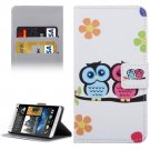 For HTC Desire 530 Owl Pattern Leather Case with Holder, Card Slots & Wallet