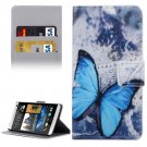 For HTC Desire 530 Butterfly Pattern Leather Case with Holder, Card Slots & Wallet