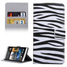 For HTC Desire 530 Zebra Pattern Leather Case with Holder, Card Slots & Wallet