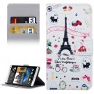 For HTC Desire 530 Tower Pattern Leather Case with Holder, Card Slots & Wallet