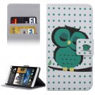 For HTC Desire 530 Owl Pattern Leather Case with Holder, Card Slots & Wallet